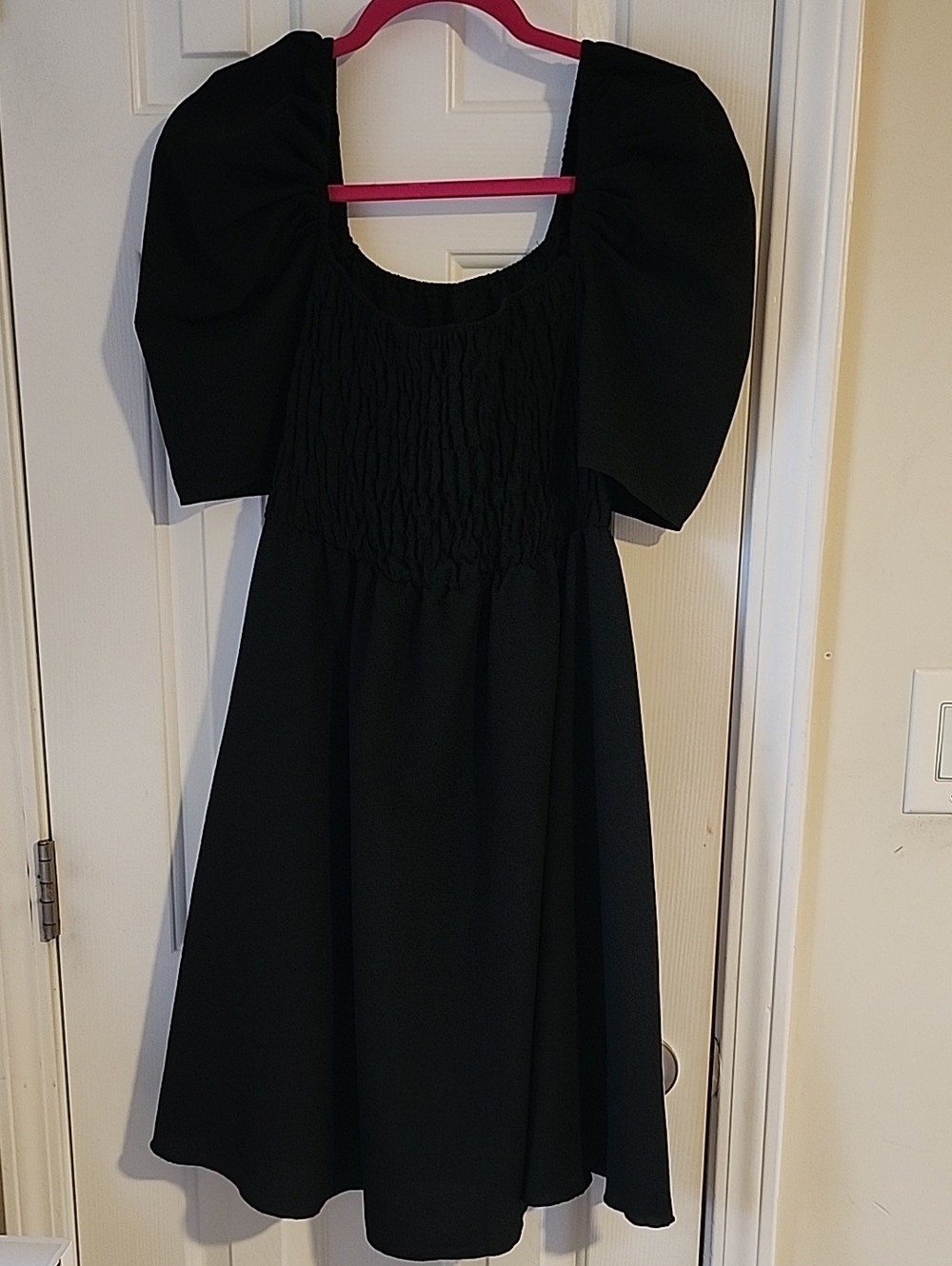 Black Puff-Sleeve Dress